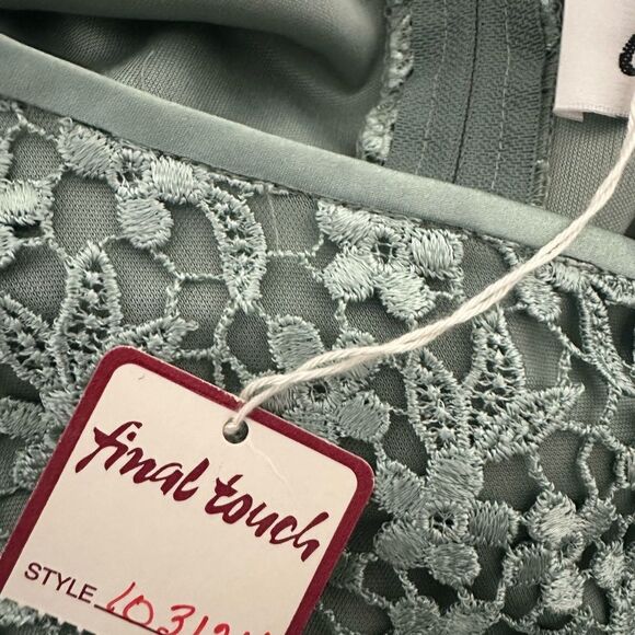 Cattiva Vintage Sage Green Lace Formal Dress Size 10 Gown Made in USA - Picture 10 of 10